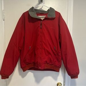 L.L. Bean Maroon Warm-Up Jacket Men’s‎ Sz:XL Gary Fleece Lined Bomber Jacket.